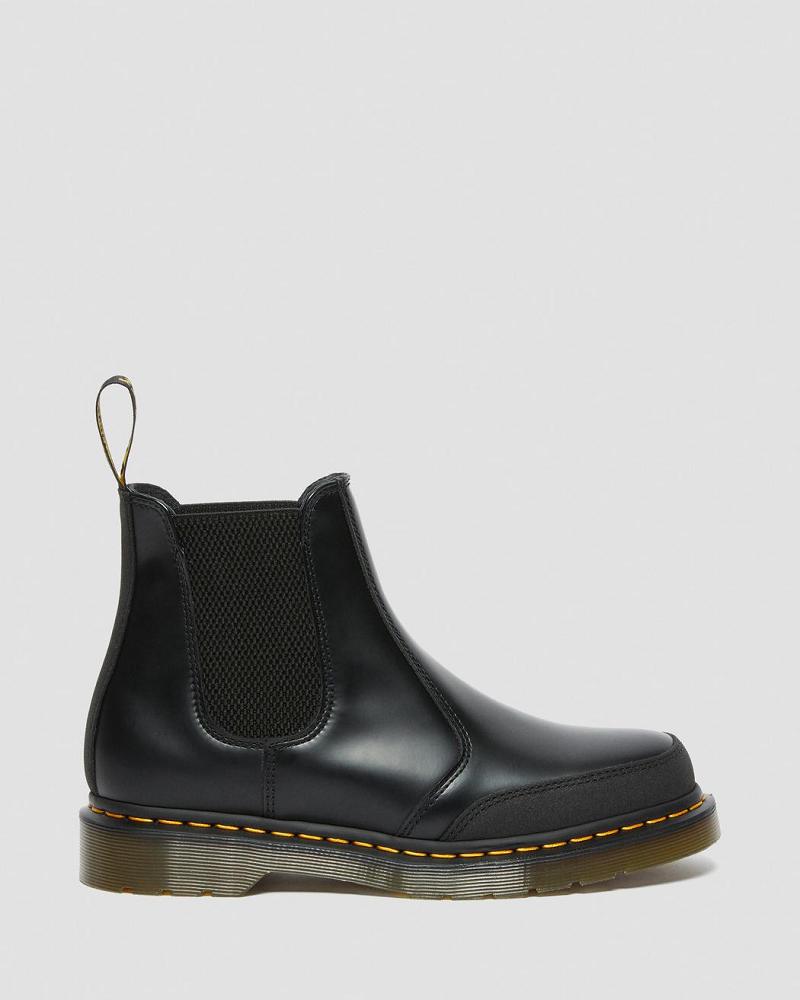 Men's Dr Martens 2976 Guard Panel Leather Ankle Boots Black | AU 420OKI